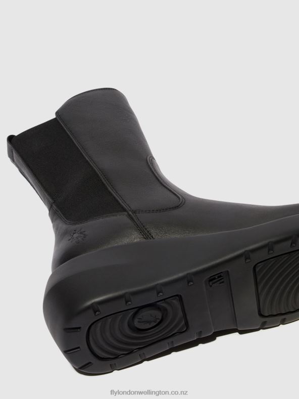 Women Fly London BLACK Zip Up Ankle Boots BRIN516 0B6X463