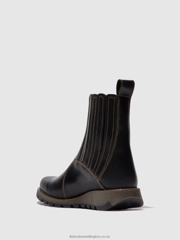 Women Fly London BLACK Zip Up Ankle Boots SUZY899 0B6X438