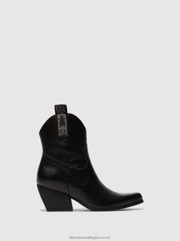 Women Fly London BLACK Zip Up Ankle Boots TABB905 0B6X431
