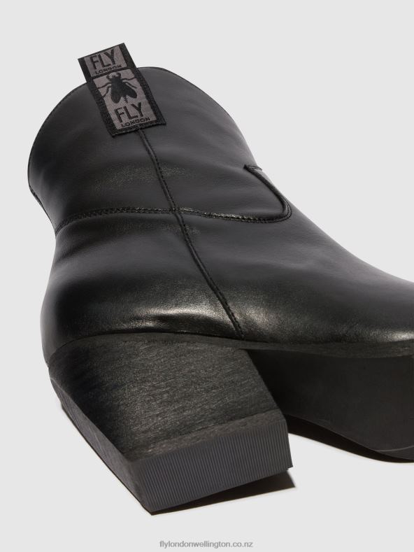 Women Fly London BLACK Zip Up Ankle Boots TABB905 0B6X431