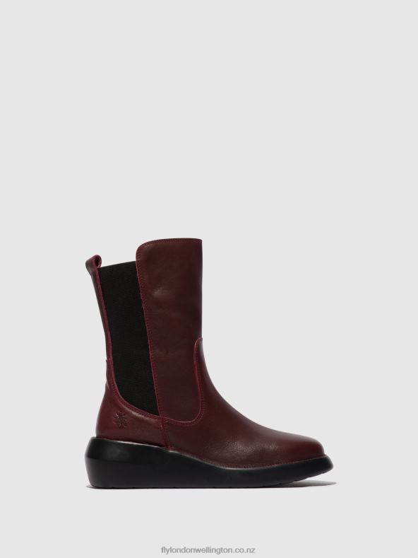Women Fly London BORDEAUX Zip Up Ankle Boots BRIN516 0B6X464