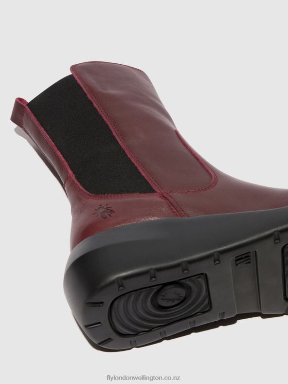Women Fly London BORDEAUX Zip Up Ankle Boots BRIN516 0B6X464
