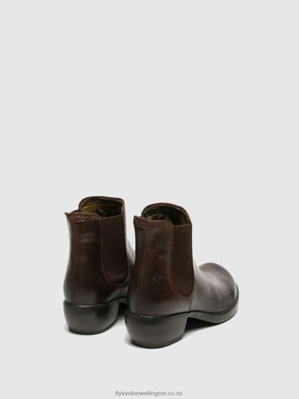 Women Fly London BROWN Chelsea Ankle Boots MAKE DK 0B6X4263