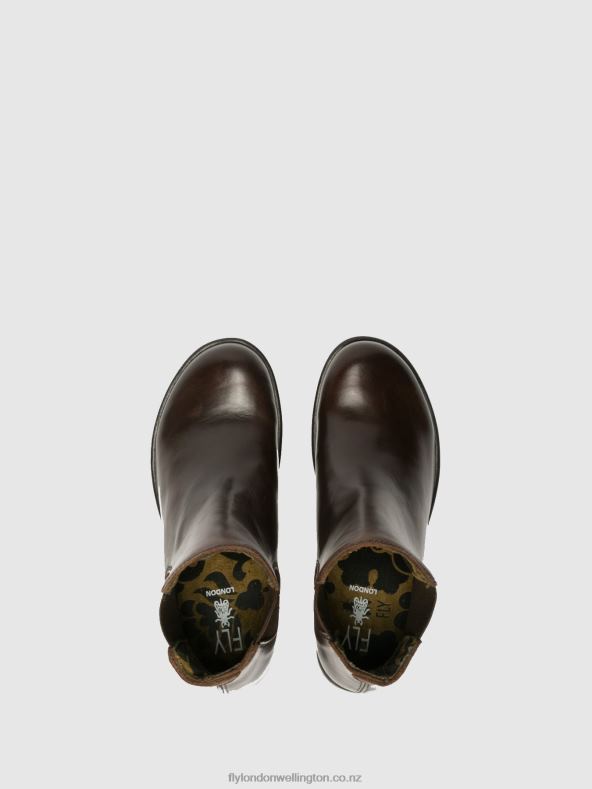 Women Fly London BROWN Chelsea Ankle Boots MAKE DK 0B6X4263
