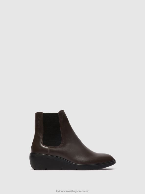Women Fly London BROWN Chelsea Ankle Boots NOLA549 0B6X4132