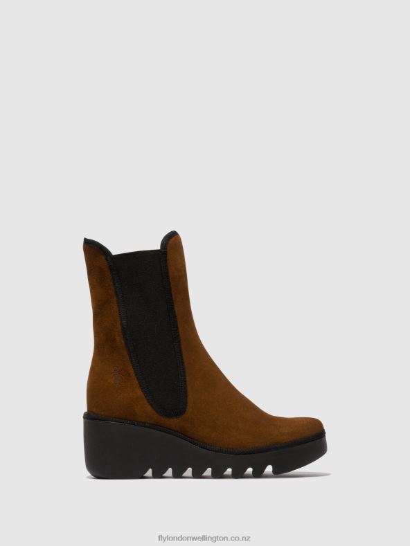 Women Fly London CAMEL Chelsea Ankle Boots BYRO395 0B6X4146