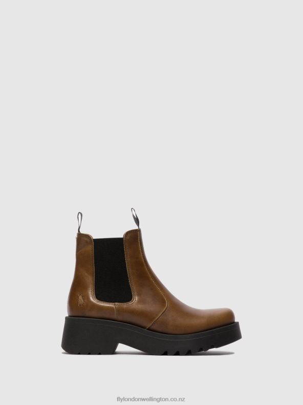 Women Fly London CAMEL Chelsea Ankle Boots MEDI789 0B6X4135