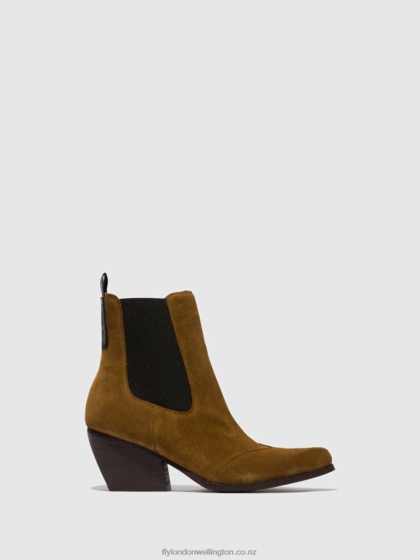 Women Fly London CAMEL Chelsea Ankle Boots TORM911 0B6X4113