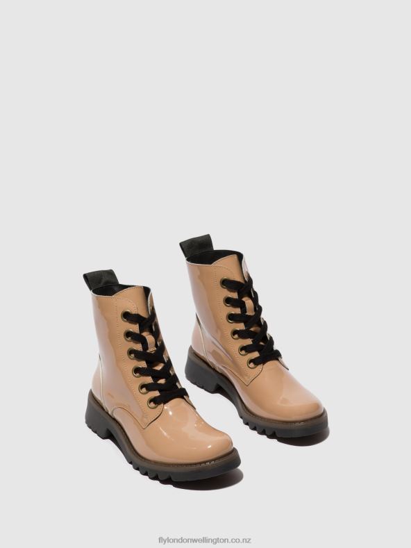 Women Fly London CAPUCCINO (BLACK SOLE) Lace-up Ankle Boots RAGI539 0B6X495