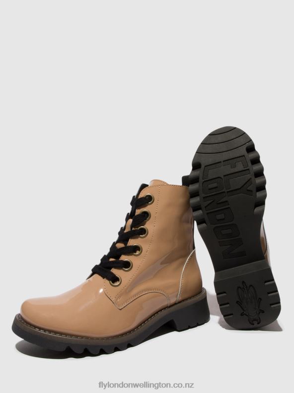 Women Fly London CAPUCCINO (BLACK SOLE) Lace-up Ankle Boots RAGI539 0B6X495