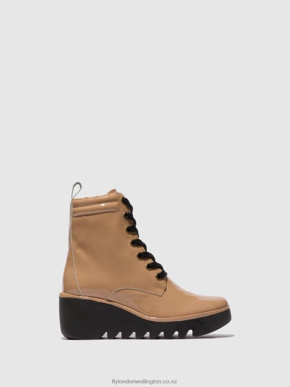 Women Fly London CAPUCCINO Lace-up Ankle Boots BIAZ329 0B6X4109