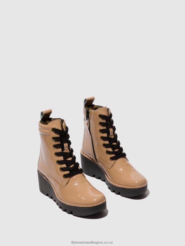 Women Fly London CAPUCCINO Lace-up Ankle Boots BIAZ329 0B6X4109