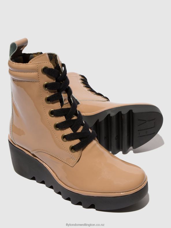 Women Fly London CAPUCCINO Lace-up Ankle Boots BIAZ329 0B6X4109
