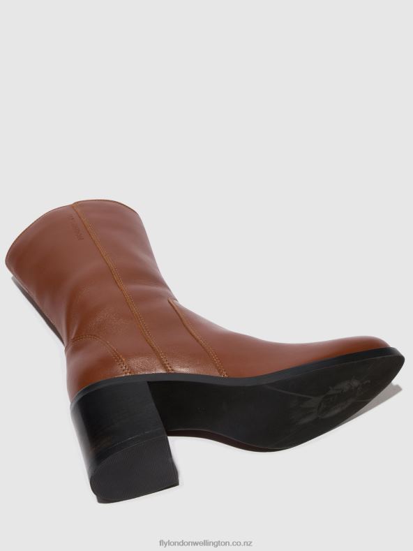 Women Fly London COGNAC Zip Up Ankle Boots ASTA914 0B6X474