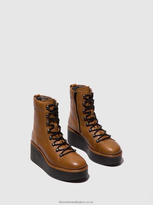 Women Fly London CUOIO Lace-up Ankle Boots HAND247 0B6X4103