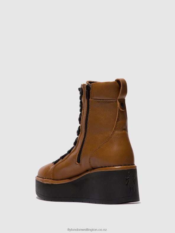 Women Fly London CUOIO Lace-up Ankle Boots HAND247 0B6X4103