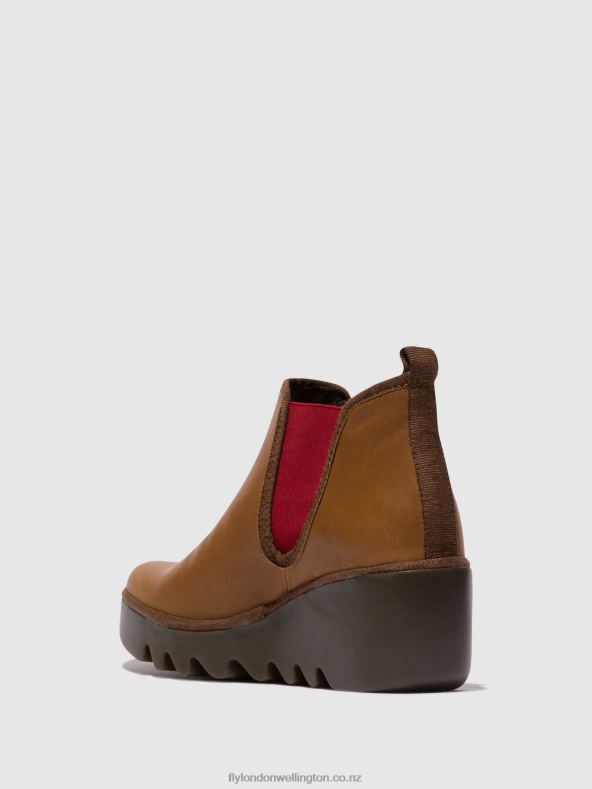 Women Fly London CUOIO (RED ELASTIC) Chelsea Ankle Boots BYNE349 0B6X4152