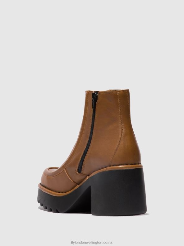 Women Fly London CUOIO Zip Up Ankle Boots MITE249 0B6X454