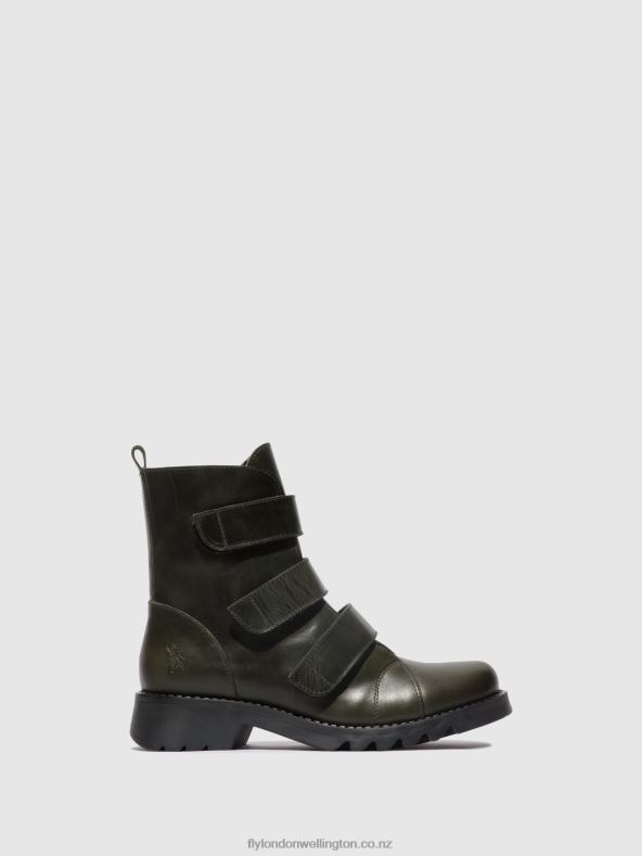 Women Fly London DIESEL (BLACK SOLE) Velcro Ankle Boots RACH790 0B6X476