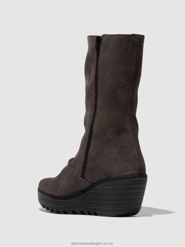 Women Fly London DIESEL/BLACK Zip Up Ankle Boots YEMY408 0B6X429