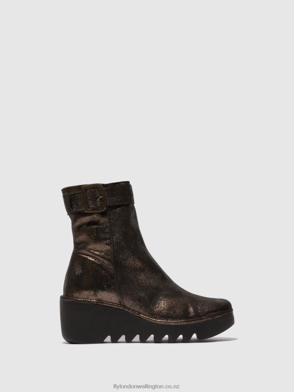 Women Fly London GRAPHITE Zip Up Ankle Boots BEPP396 0B6X468