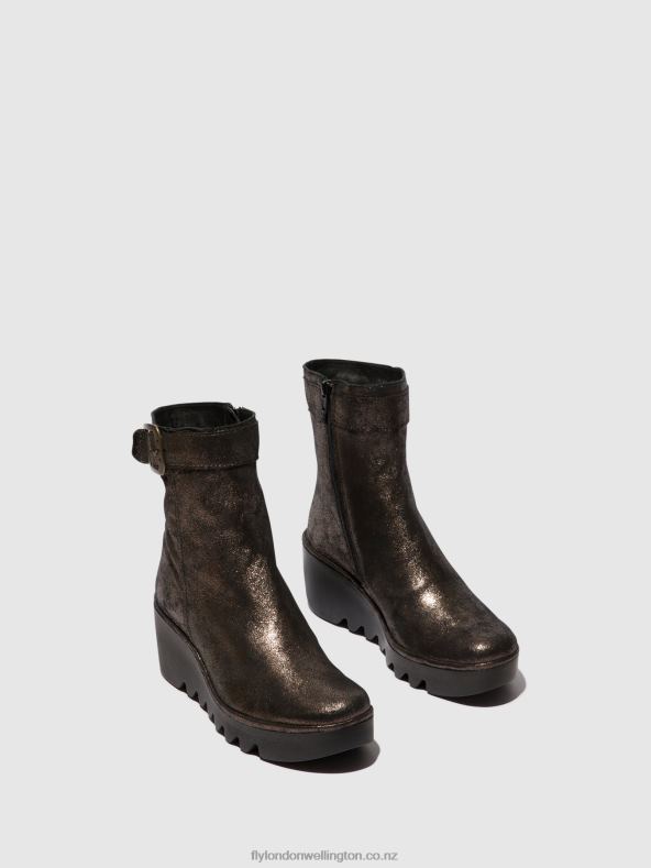 Women Fly London GRAPHITE Zip Up Ankle Boots BEPP396 0B6X468