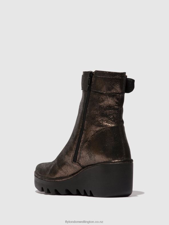 Women Fly London GRAPHITE Zip Up Ankle Boots BEPP396 0B6X468