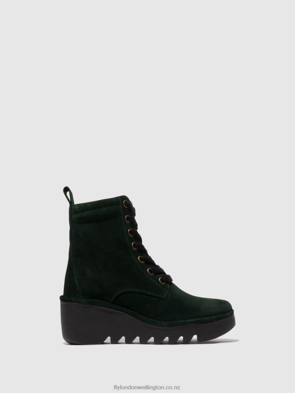 Women Fly London GREEN FOREST Lace-up Ankle Boots BIAZ329 0B6X4105