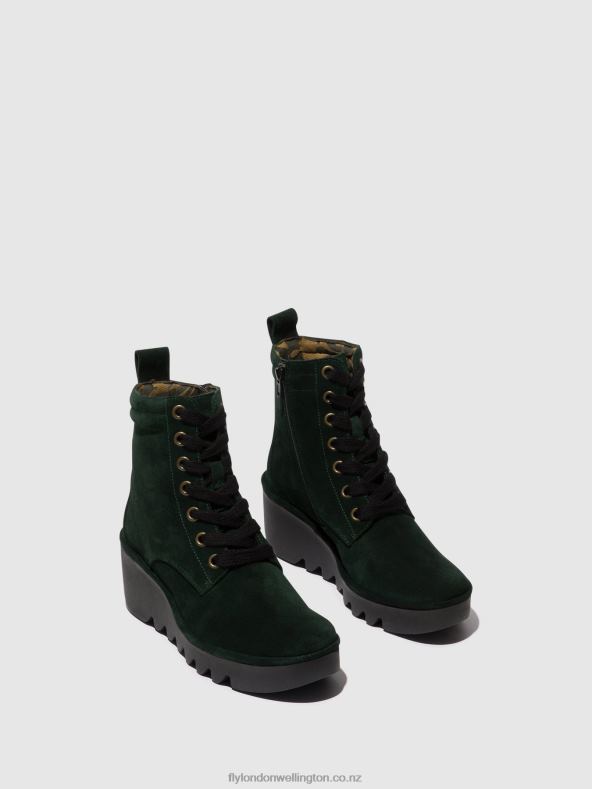 Women Fly London GREEN FOREST Lace-up Ankle Boots BIAZ329 0B6X4105