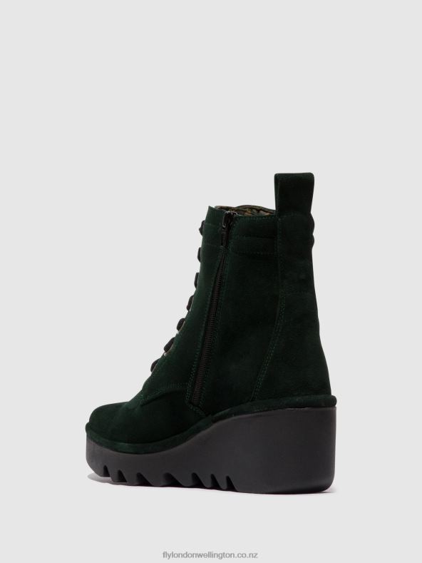 Women Fly London GREEN FOREST Lace-up Ankle Boots BIAZ329 0B6X4105