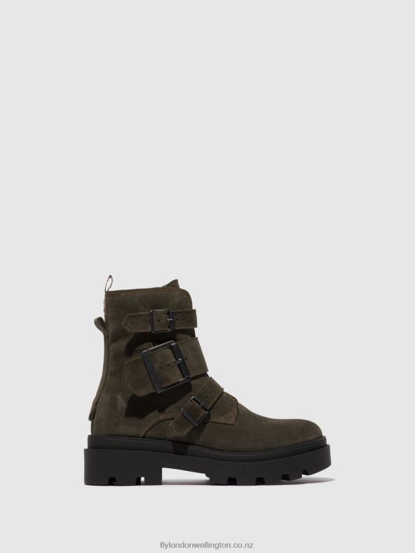 Women Fly London GREY Buckle Ankle Boots JEDA817 0B6X4156
