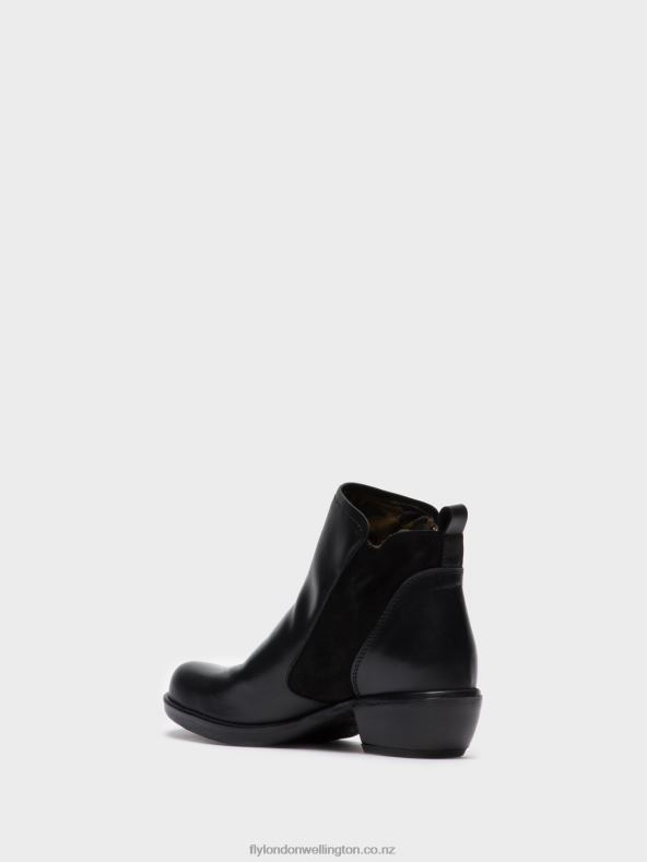 Women Fly London MELI BLACK Zip Up Ankle Boots 0B6X415