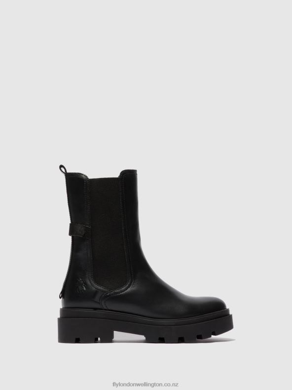 Women Fly London NAPPA BLACK Chelsea Boots JUDY819 0B6X4334
