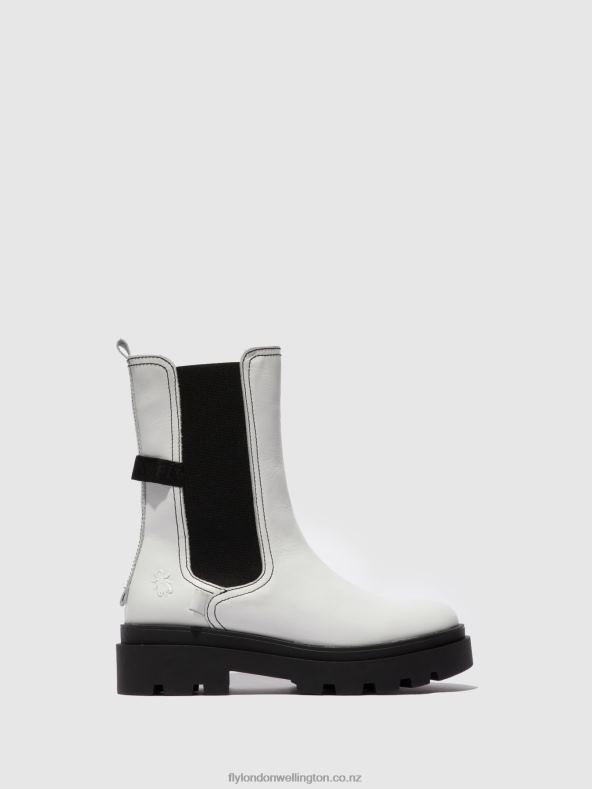 Women Fly London NAPPA WHITE Chelsea Boots JUDY819 0B6X4332