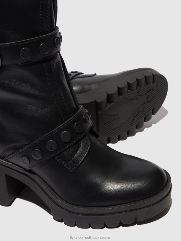 Women Fly London NAUSICA BLACK Zip Up Ankle Boots TAMA888 0B6X4160