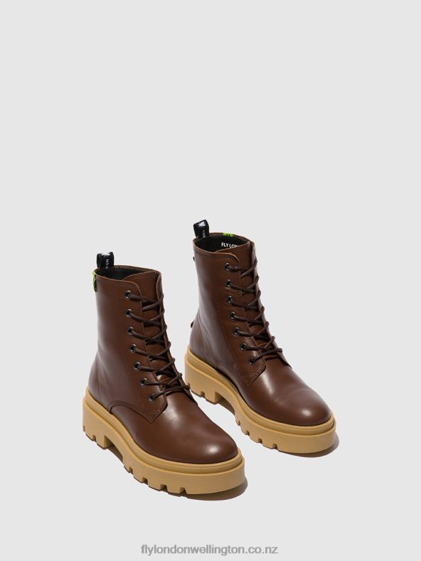 Women Fly London NAUSICA CHOCOLATE Lace-up Ankle Boots JACY881 0B6X4163