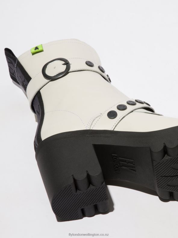 Women Fly London NAUSICA OFFWHITE Zip Up Ankle Boots TAMA888 0B6X4161