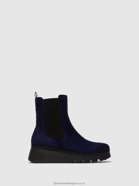 Women Fly London NAVY Chelsea Ankle Boots PATY405 0B6X4127