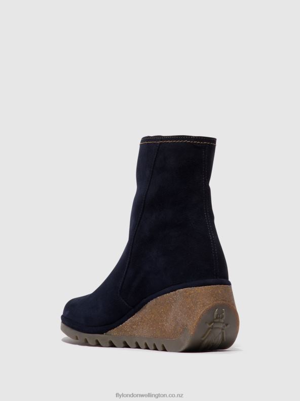 Women Fly London NAVY Zip Up Ankle Boots NELA407 0B6X447