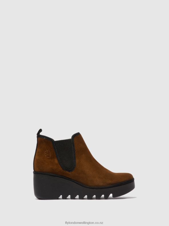 Women Fly London OILSUEDE CAMEL Chelsea Ankle Boots BYNE349 0B6X4229