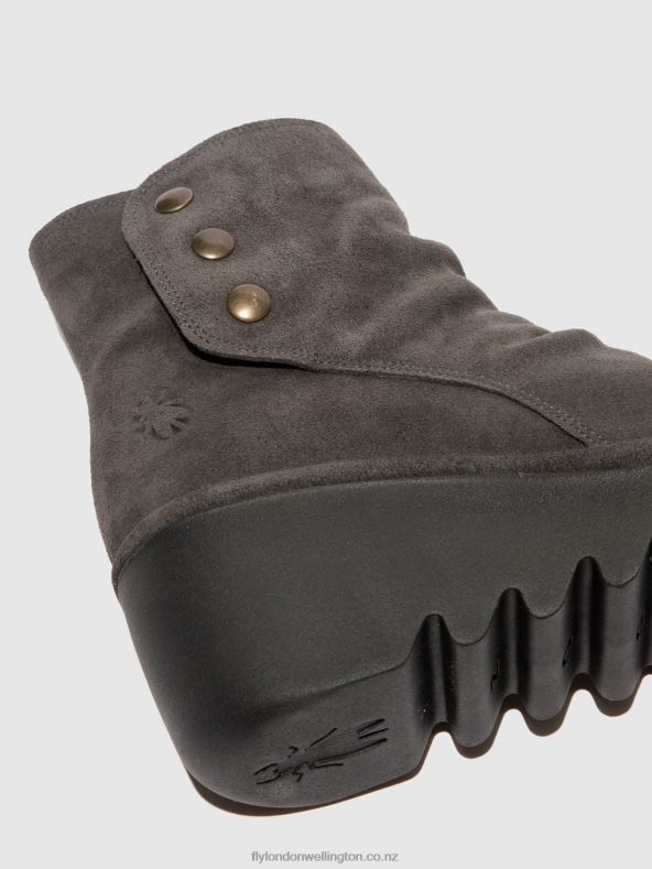 Women Fly London OILSUEDE DIESEL Zip Up Ankle Boots BROM344 0B6X4183