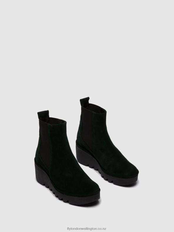 Women Fly London OILSUEDE GREEN FOREST Chelsea Ankle Boots BAGU233 0B6X4257