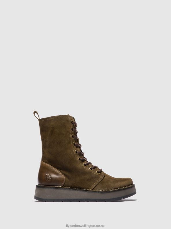 Women Fly London OILSUEDE/RUG SLUDGE/OLIVE Lace-up Ankle Boots RAMI043 0B6X4176
