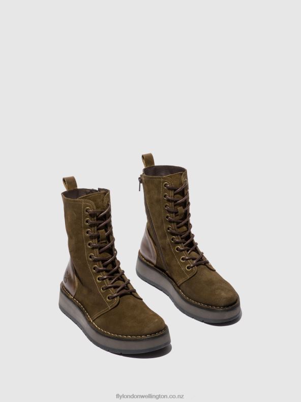 Women Fly London OILSUEDE/RUG SLUDGE/OLIVE Lace-up Ankle Boots RAMI043 0B6X4176