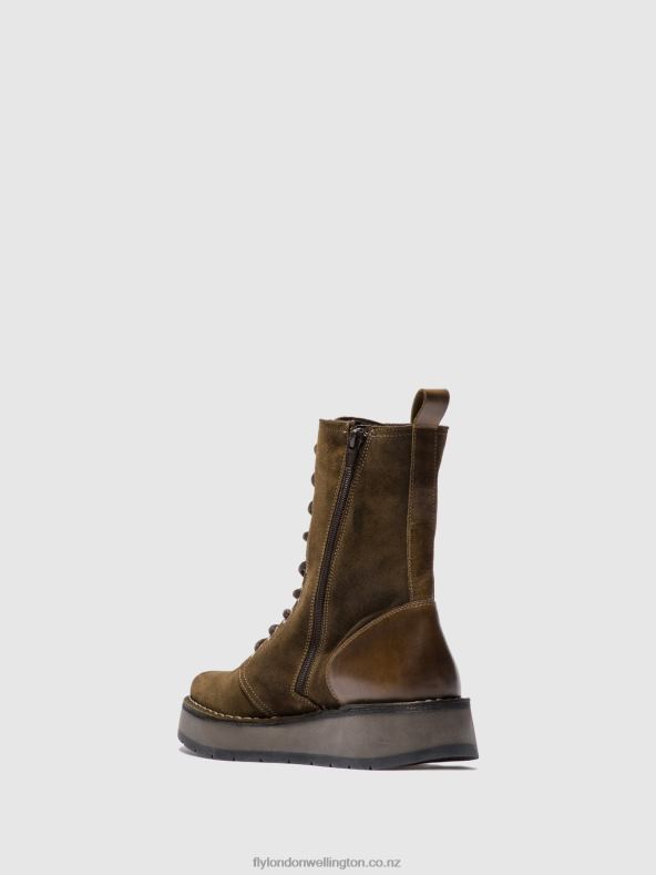 Women Fly London OILSUEDE/RUG SLUDGE/OLIVE Lace-up Ankle Boots RAMI043 0B6X4176