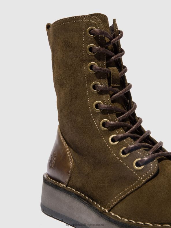 Women Fly London OILSUEDE/RUG SLUDGE/OLIVE Lace-up Ankle Boots RAMI043 0B6X4176