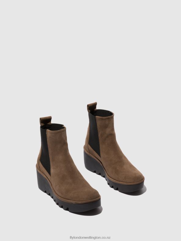 Women Fly London OILSUEDE TAUPE Chelsea Ankle Boots BAGU233 0B6X4231