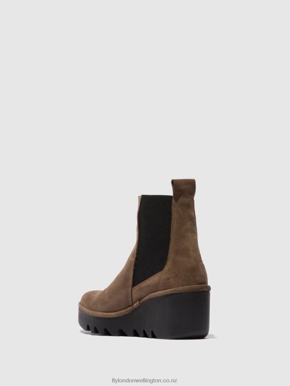 Women Fly London OILSUEDE TAUPE Chelsea Ankle Boots BAGU233 0B6X4231
