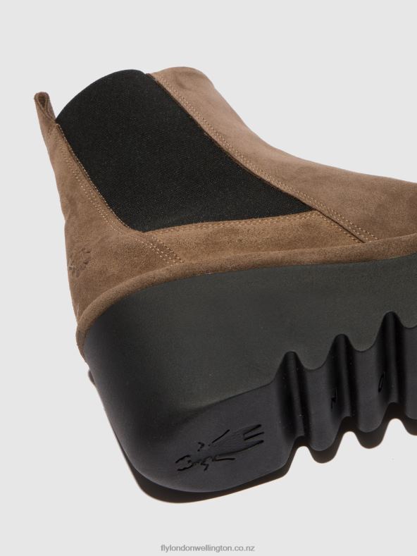 Women Fly London OILSUEDE TAUPE Chelsea Ankle Boots BAGU233 0B6X4231