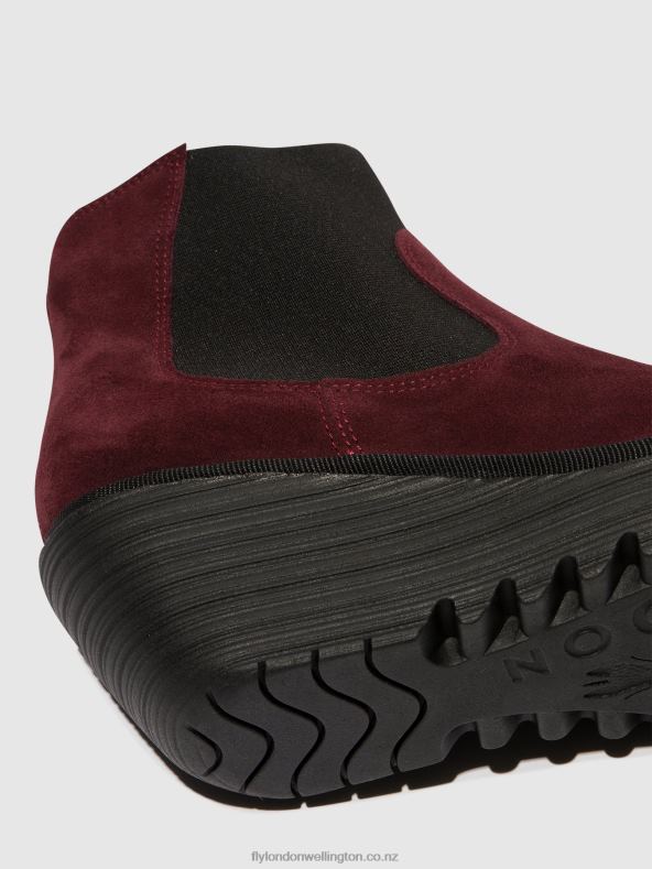 Women Fly London OIL SUEDE WINE Chelsea Ankle Boots YADE398 0B6X41